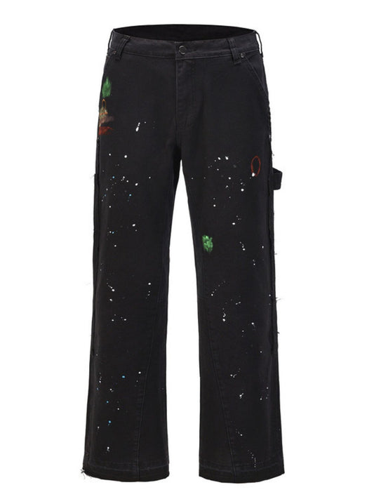 Men's Washed Bootcut Cargo Jeans - felvior