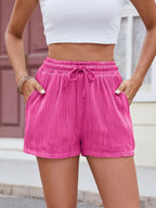 Florira Texture Drawstring Shorts