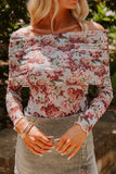 Floral Off-Shoulder Long Sleeve Bodysuit - felvior