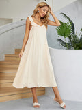 Ruffled V-Neck Midi Dress - felvior
