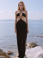 Backless Halter Neck Cover-Up Dress