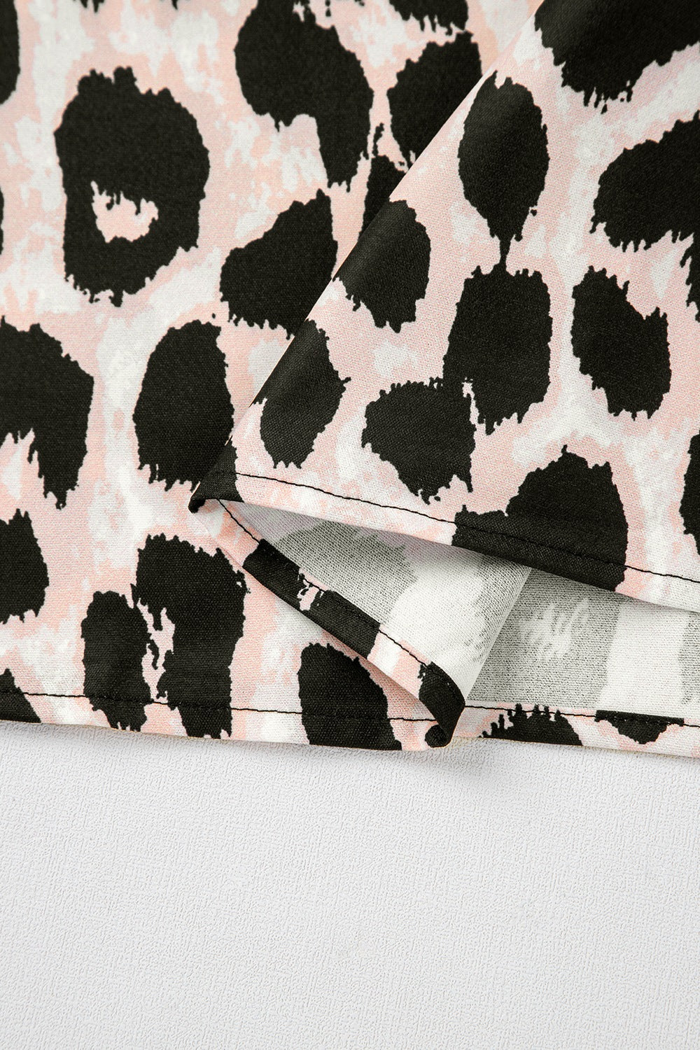 Leopard Layered Ruffled Cap Sleeve Blouse