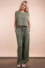 VERY J Solid Woven Top & Pants Set