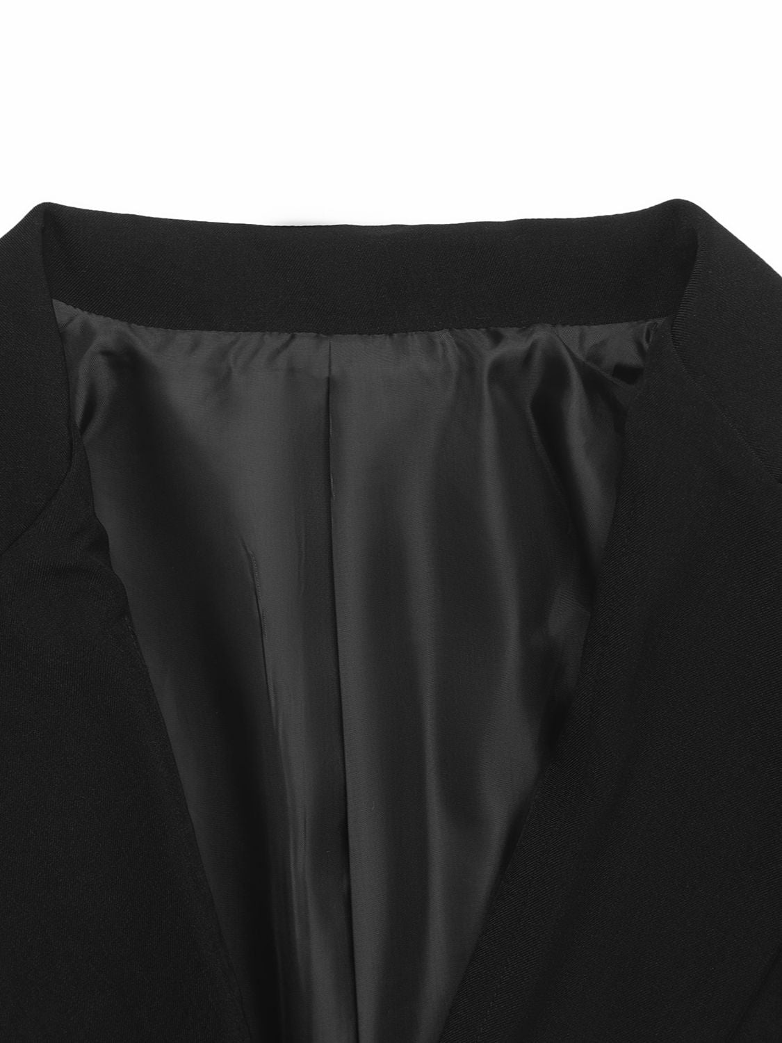 Perfee Lapel Collar Long Sleeve Blazer - felvior
