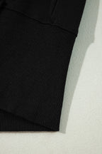 Side Slit Round Neck Long Sleeve Sweatshirt