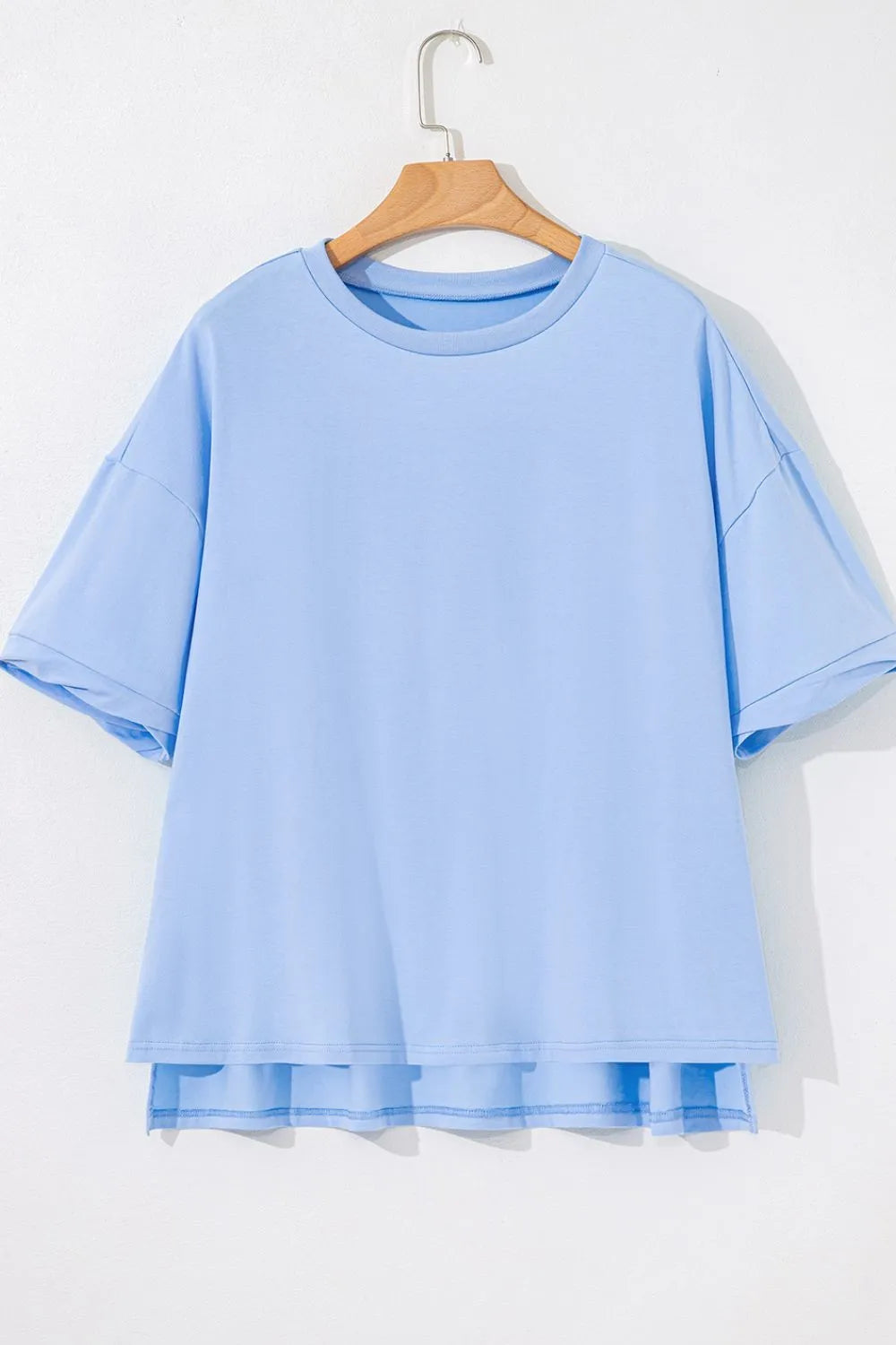 Loose Half Sleeve Hi Low Hem T Shirt