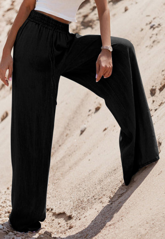 Drawstring Wide Leg Jeans - felvior