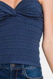 Zenana Ruched Twisted Sweetheart Neck Top - felvior