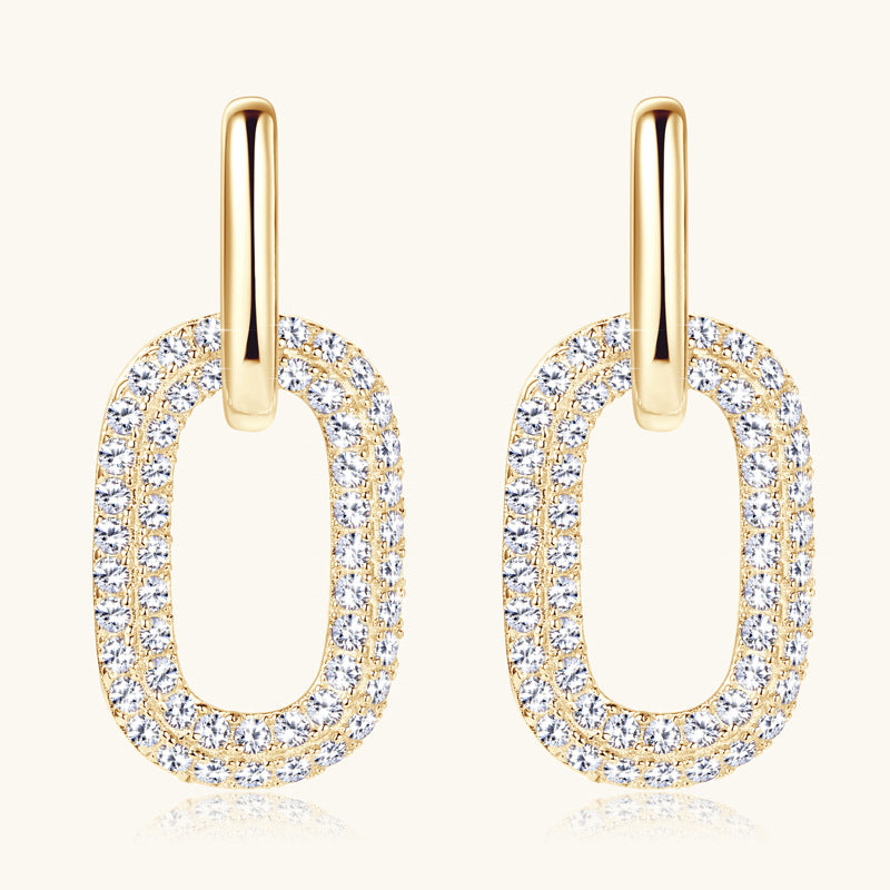 2.16 Carat Moissanite 925 Sterling Silver Earrings - felvior