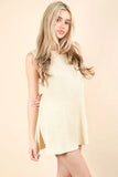 VERY J Slit Round Neck Top and Shorts Sweater Set - felvior