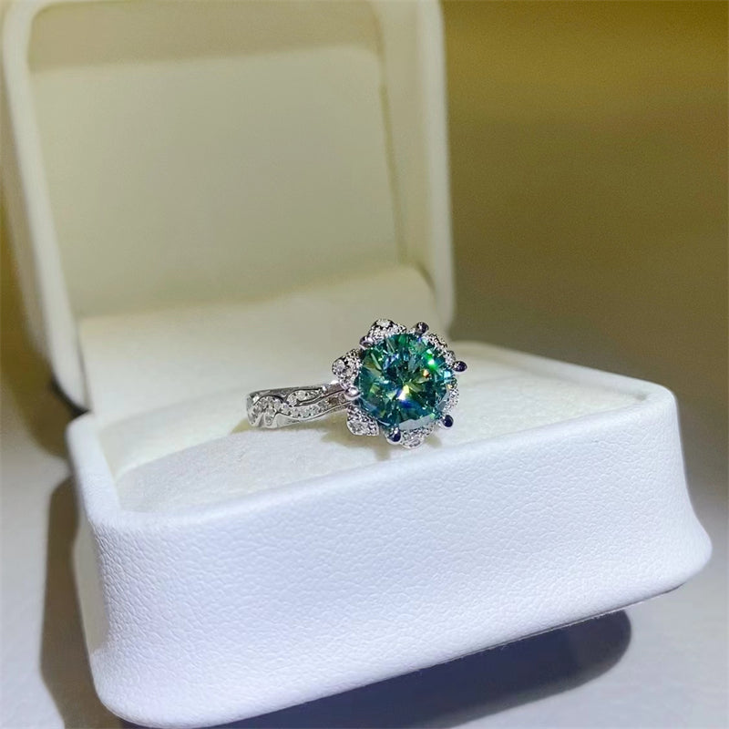 2 Carat Moissanite 925 Sterling Silver Ring - felvior
