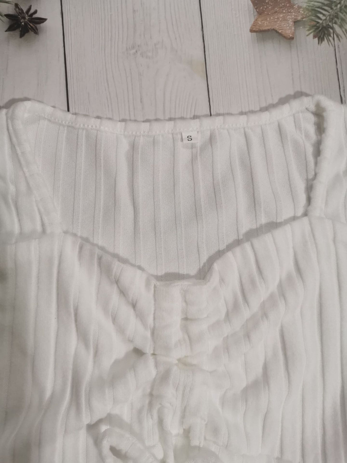Drawstring Ruched Long Sleeve Ribbed Top - felvior