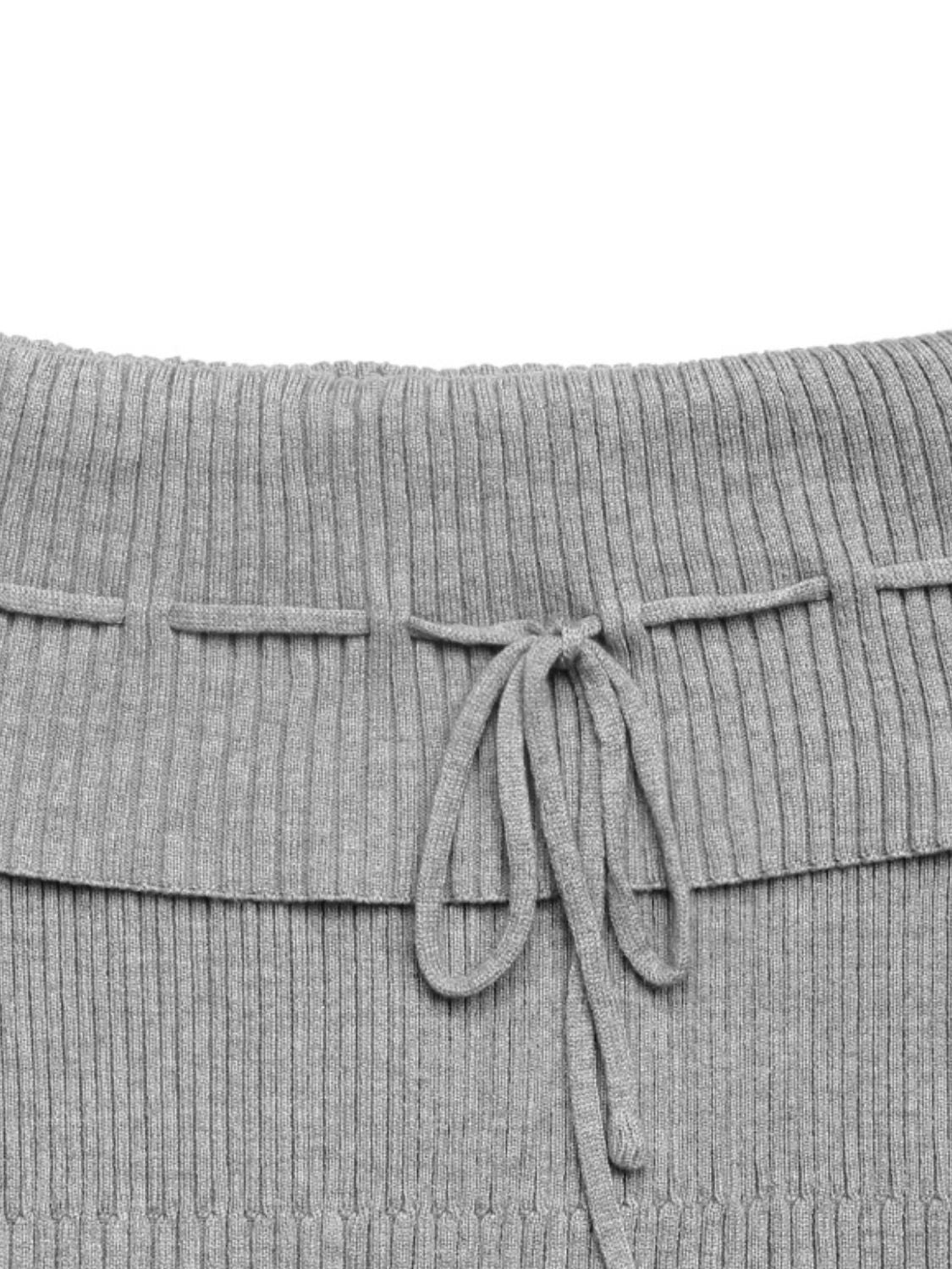 Perfee Tied Off-Shoulder Short Sleeve Knit Top