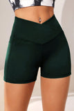 Wide Waistband Active Shorts with Pocket - felvior