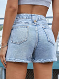 Raw Hem Denim Shorts - felvior