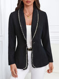 Single-Breasted Lapel Collar Blazer - felvior