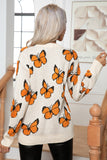Butterfly Round Neck Long Sleeve Sweater - felvior