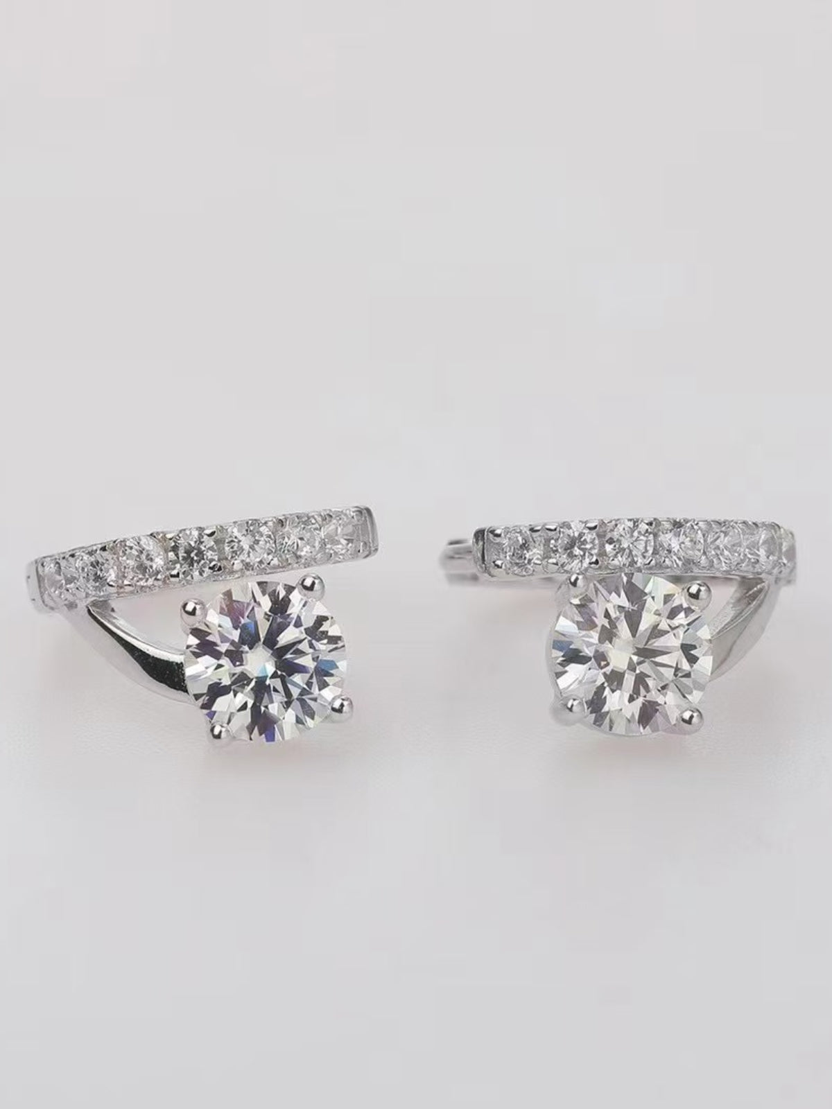 2 Carat Moissanite 925 Sterling Silver Huggie Earrings - felvior