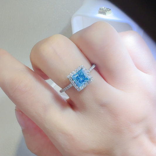 2 Carat Moissanite 925 Sterling Silver Square Shape Ring - felvior