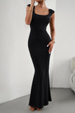 Devine Cap Sleeve Scoop Neck Maxi Dress - felvior