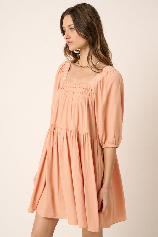 Mittoshop Pintuck Detail Tie Back Mini Dress - felvior