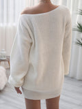 Rib-Knit Mini Sweater Dress - felvior