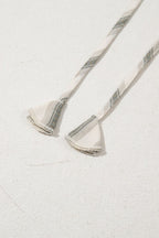 Stripe Frilled Tie Neck Short Sleeve Blouse