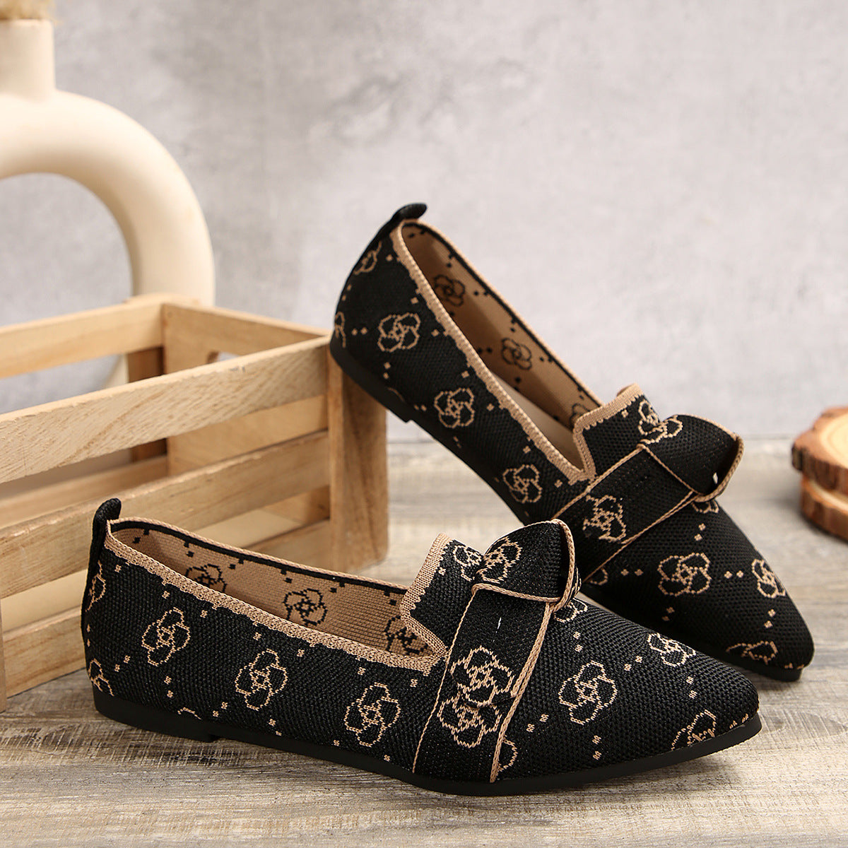 Mesh Point Toe Flat Slip-Ons - felvior