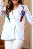 Sequin Nutcracker Long Sleeve Blazer - felvior
