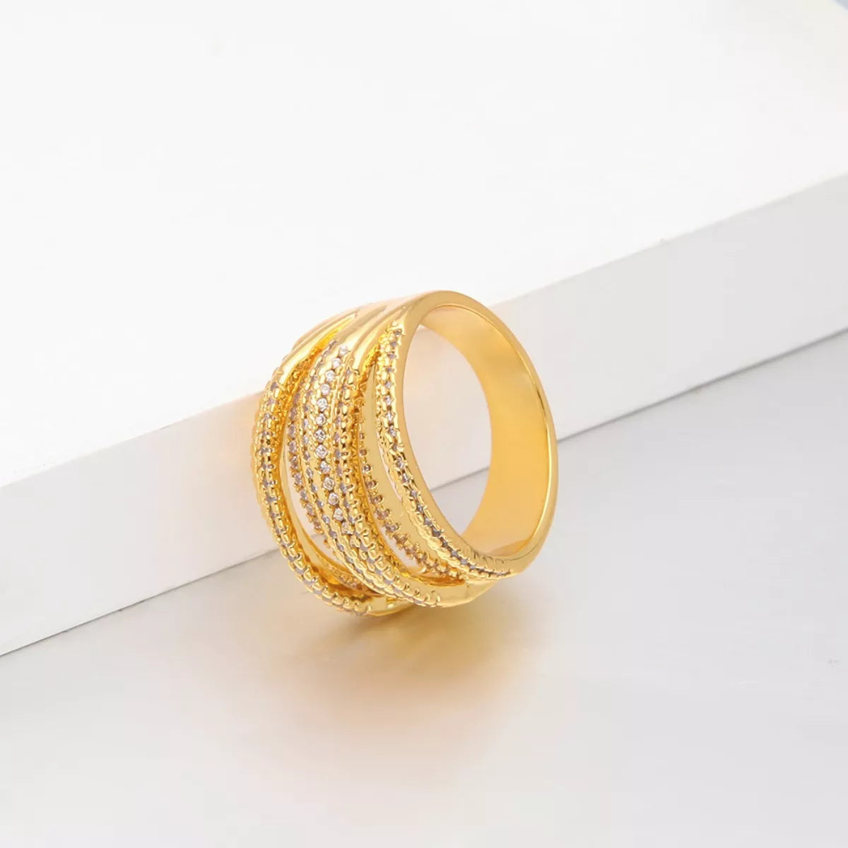 18K Gold-Plated Multi-Row Ring Secondary image