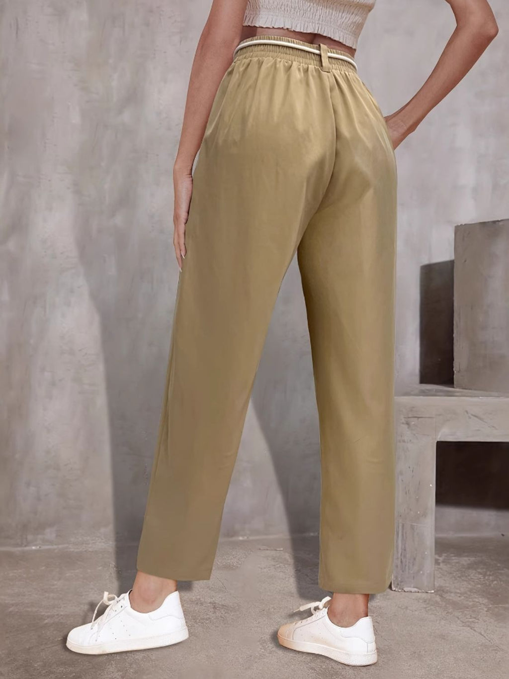 Tie Waist Straight Leg Pants