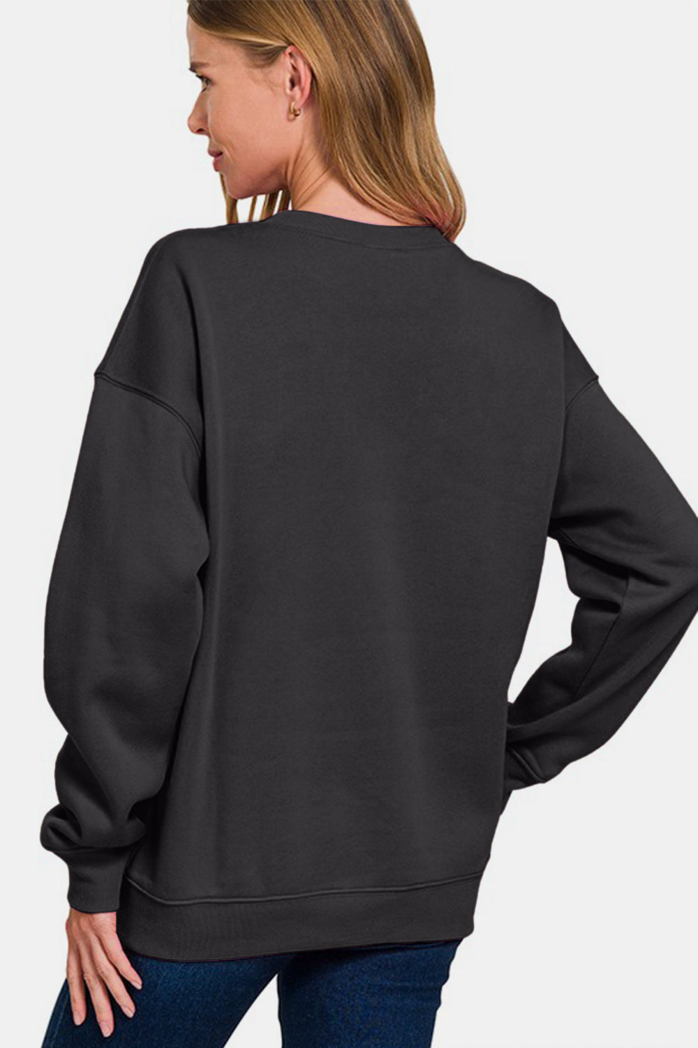 Zenana WEEKEND Round Neck Dropped Shoulder Sweatshirt - felvior