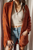 Open Front Textured Cardigan with Pockets - felvior