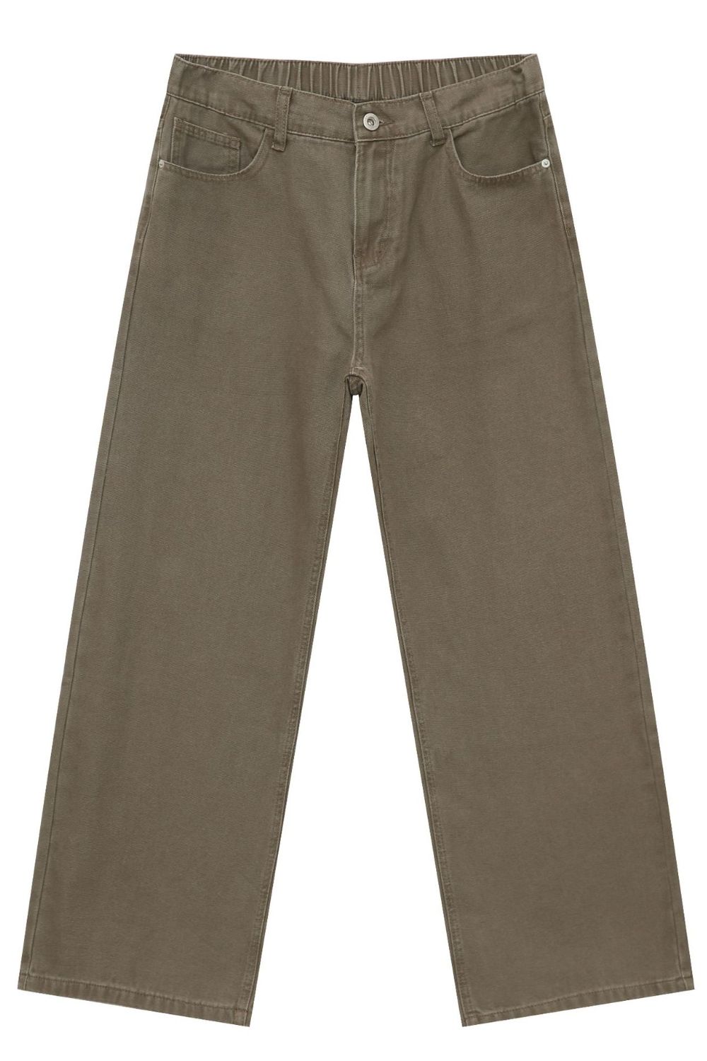 Men's Half Elastic Waist Jeans with Pockets