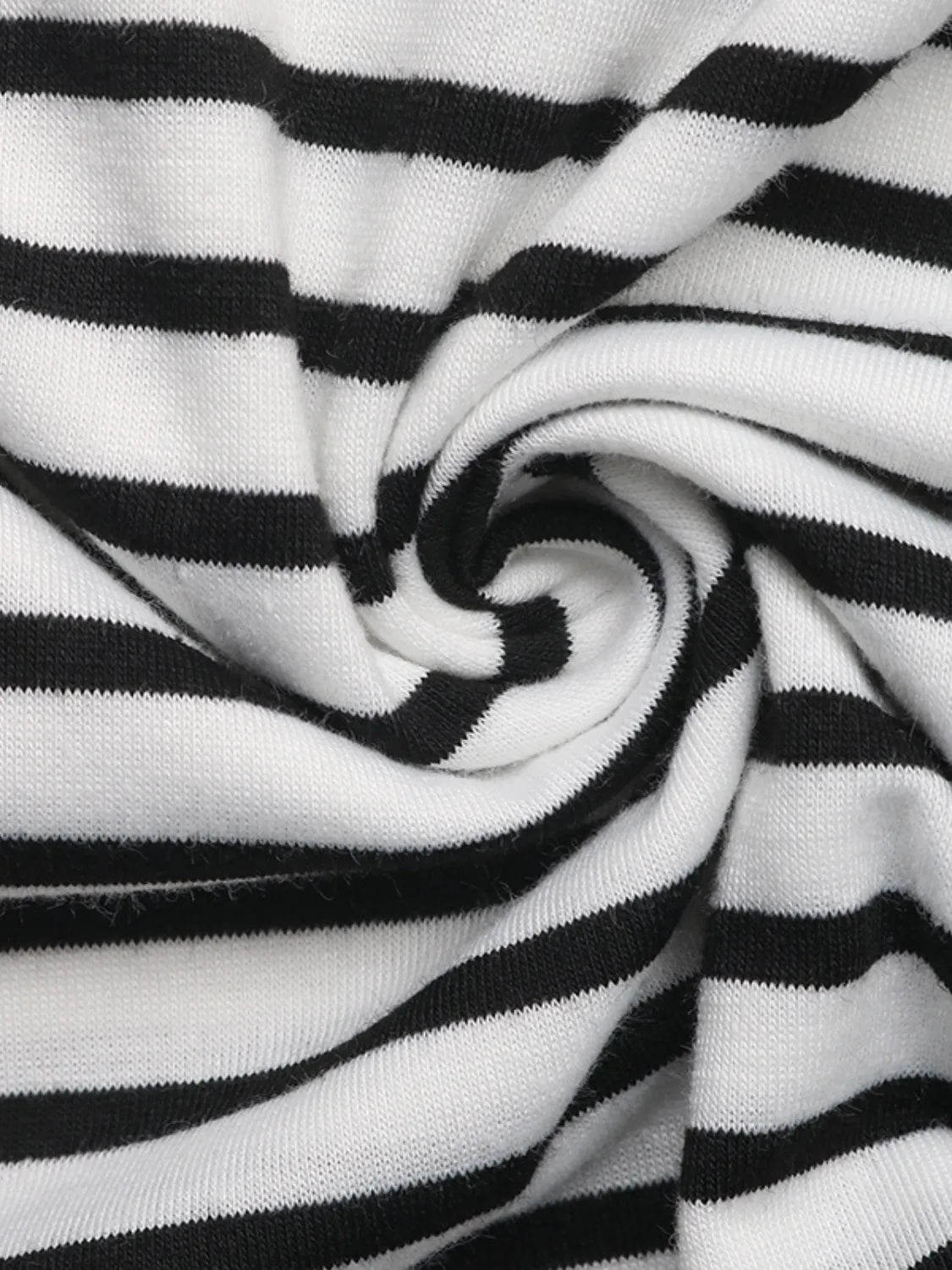 Striped Notched Short Sleeve T-Shirt