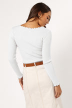 Lettuce Edge Round Neck Long Sleeve T-Shirt