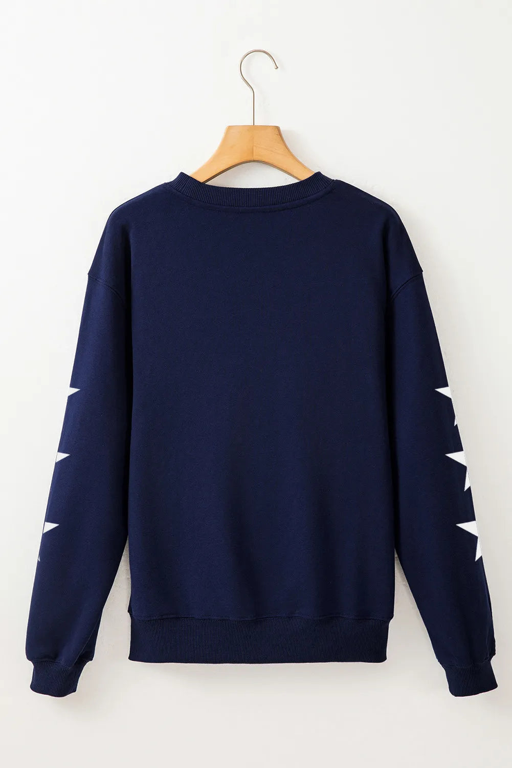 GAME DAY Star Round Neck Long Sleeve Sweatshirt - felvior