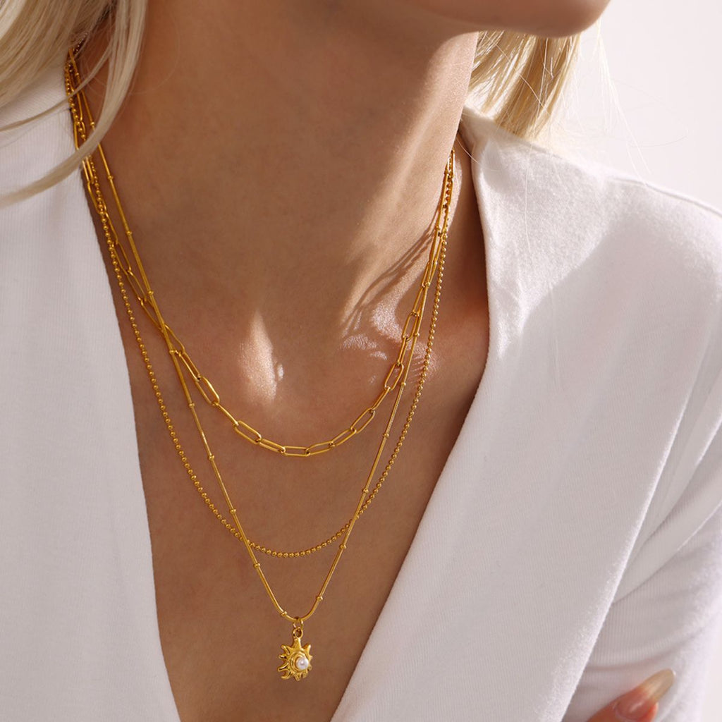 18K Gold-Plated Shell Pearl Necklace