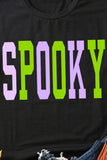 SPOOKY Round Neck Short Sleeve T-Shirt - felvior
