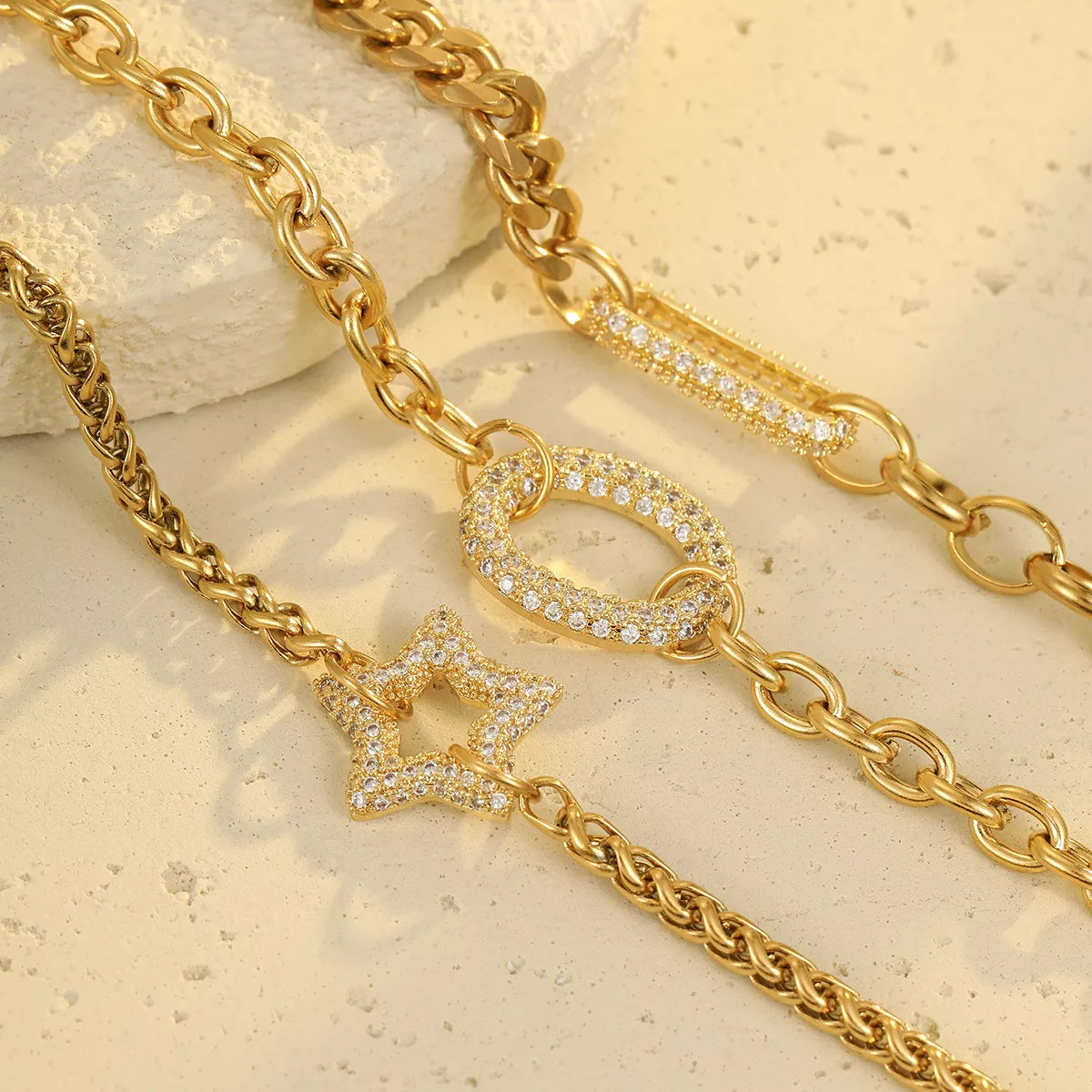 18K Gold-Plated Rhinestone Chain Bracelet Secondary image