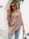 Fringe Hem Hooded Poncho - felvior