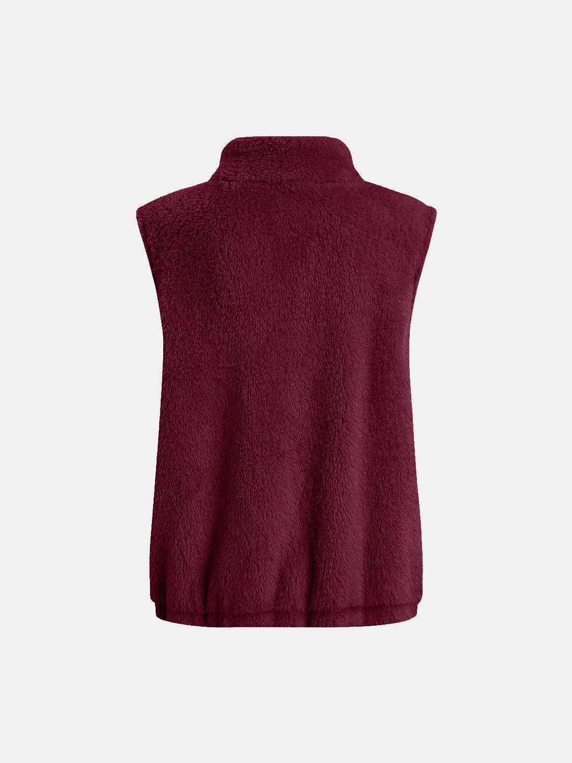 Full Size Fuzzy Zip Up Vest Coat with Pockets - felvior