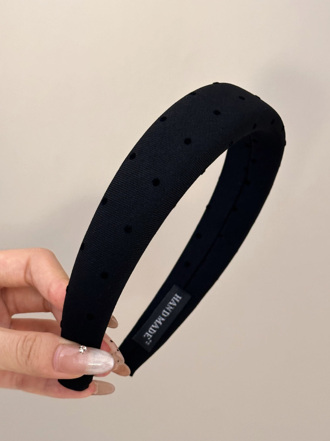 Polka Dot Polyester Wide Headband - felvior