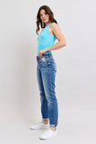 Judy Blue Full Size Button Fly Distressed Jeans with Pockets Plus Size - felvior