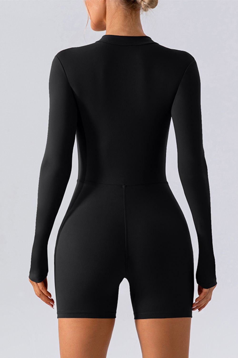 Half Zip Long Sleeve Active Romper - felvior