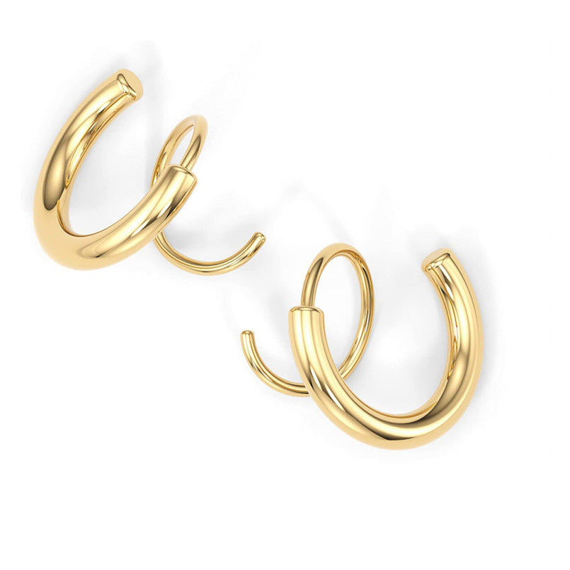 Stainless Steel Spiral Earrings - felvior
