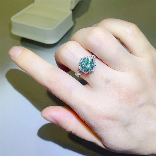 2 Carat Moissanite 925 Sterling Silver Ring - felvior