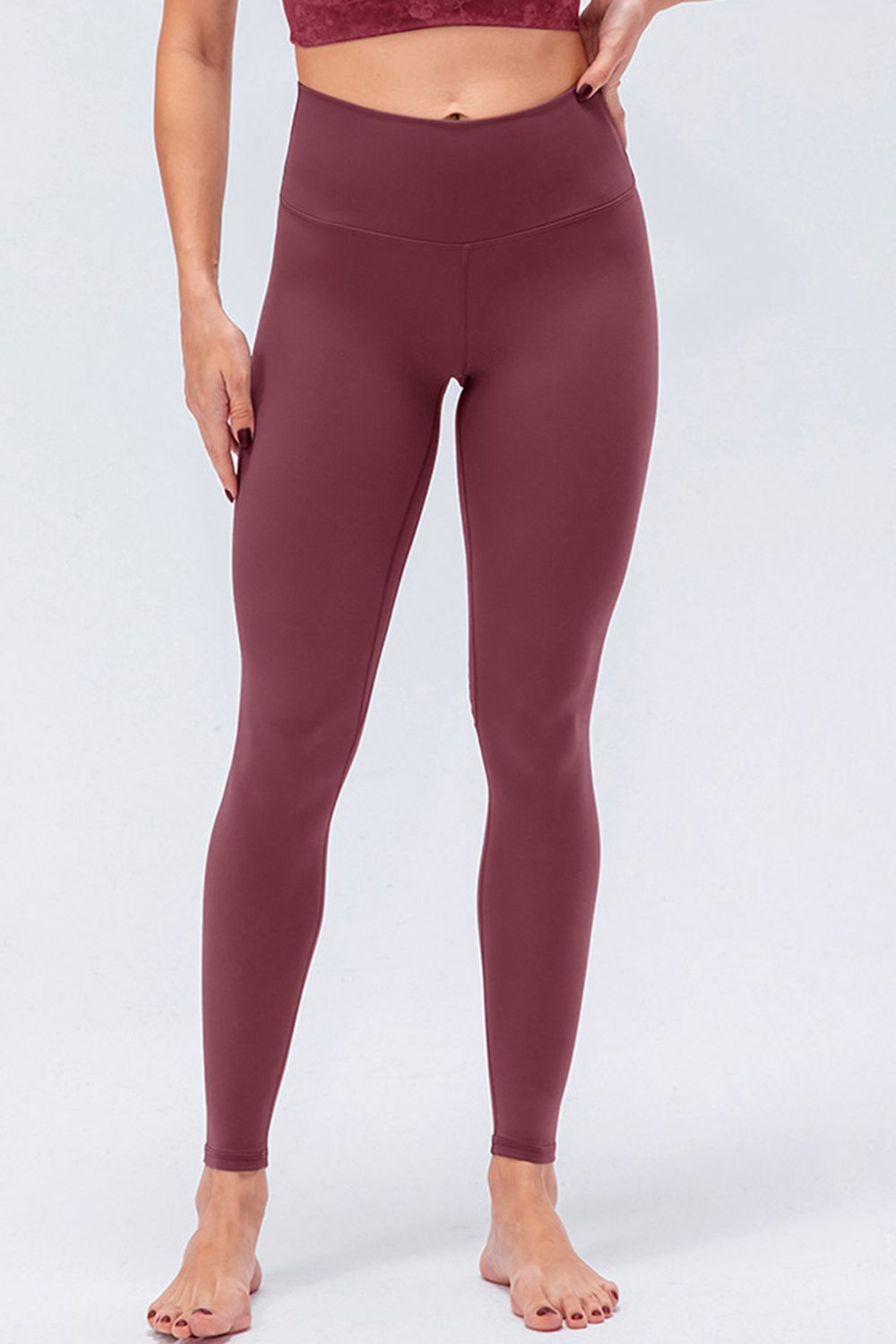 Wide Waistband Slim Fit Active Leggings - felvior