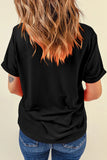 Graphic Round Neck Short Sleeve T-Shirt - felvior