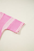 Stripe Color Block Half Sleeve T Shirt